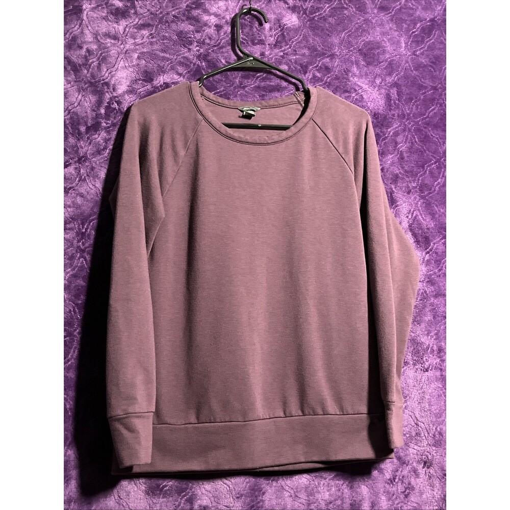 Eddie Bauer Women's Purple Cotton Knit Long Sleeve Crew Neck T-Shirt Size S